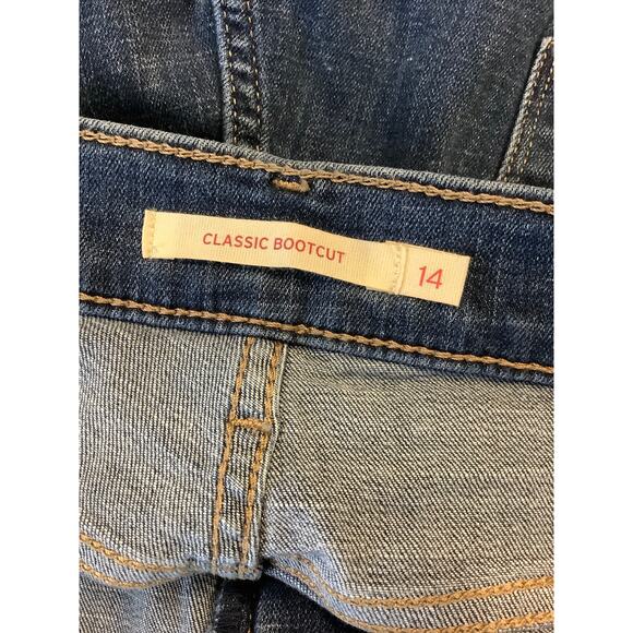 Levis Womens 14 Blue Dark Wash Classic Bootcut Jeans Mid Rise Vintage 90s G30-18 - Picture 7 of 8